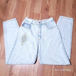 RARE FIND Vintage 80's Harem Tapered Leg High Waist Patchwork Jeans